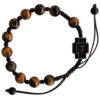 8mm Adjustable Tiger Eye & Jujube Wood Rosary Bracelet
