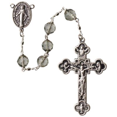 8mm Smoky Crystal Rosary