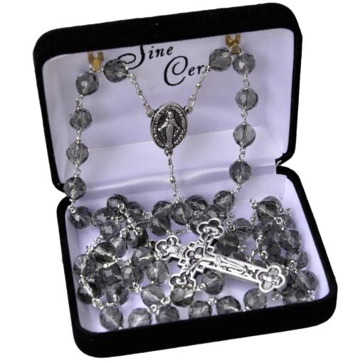 8mm Smoky Crystal Rosary - Image 2