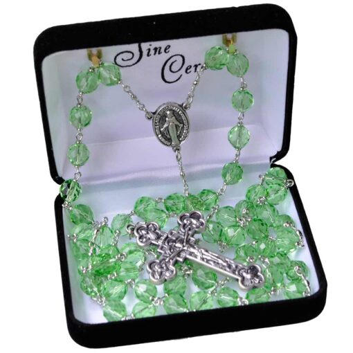 8mm Mint Crystal Rosary - Image 2
