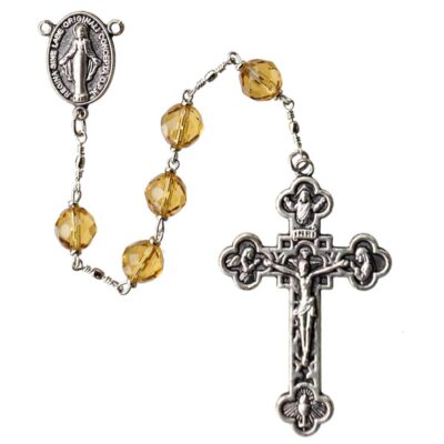 8mm Citrine Crystal Rosary