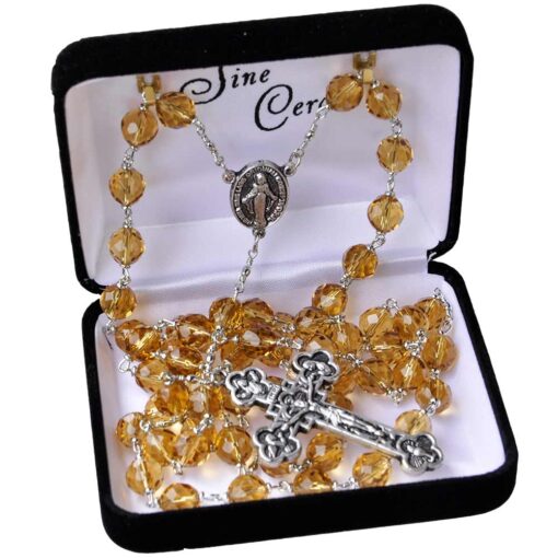 8mm Citrine Crystal Rosary - Image 2