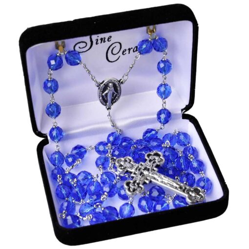 8mm Azure Crystal Rosary - Image 2