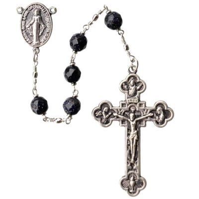 7mm Blue Goldstone Rosary