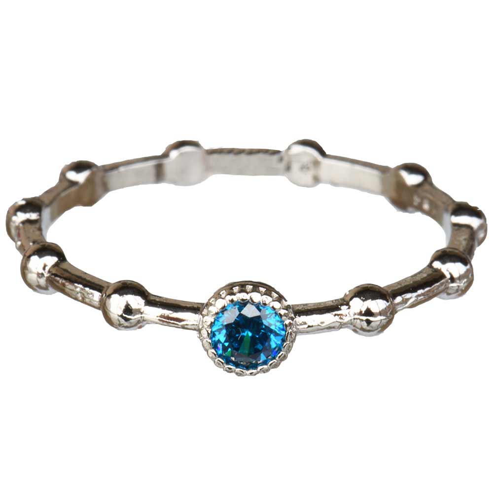 Sterling Silver Topaz (November) Birthstone Rosary Ring