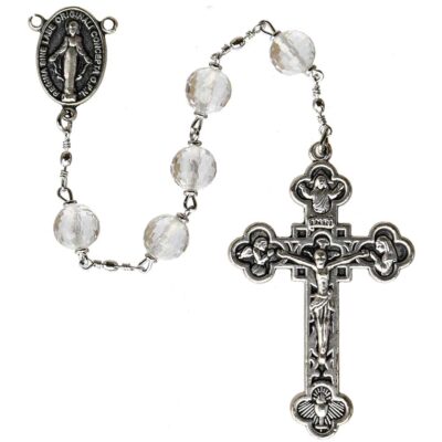 8mm Clear Crystal Rosary